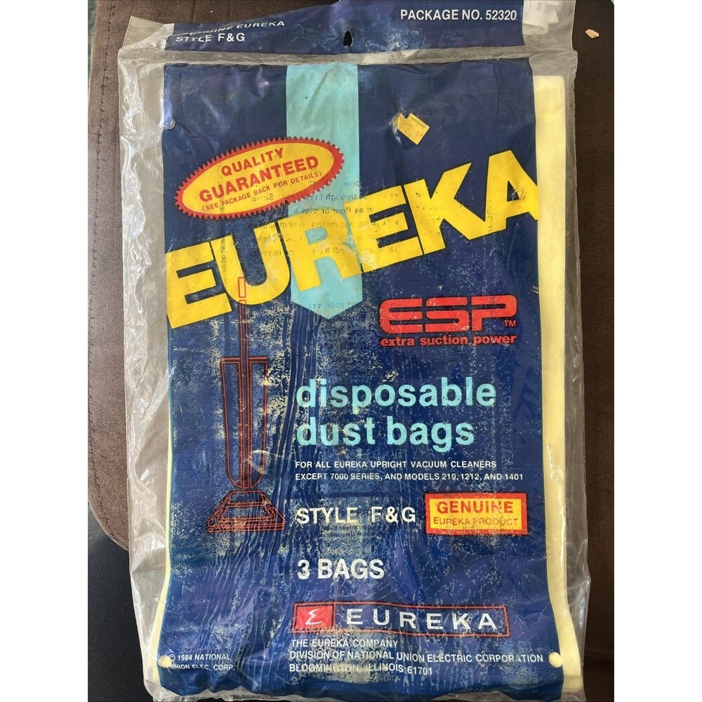 Genuine Eureka Disposable Dust Bags- Style F&G Upright Vacuum Cleaner Vintage
